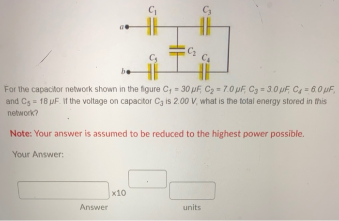 Solved C C₃ CS For the capacitor network shown in the figure | Chegg.com