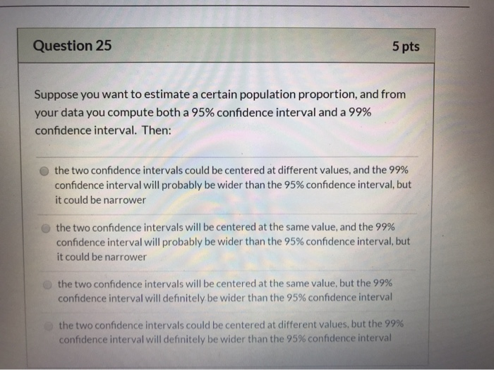 Solved Question 25 5 pts Suppose you want to estimate a | Chegg.com