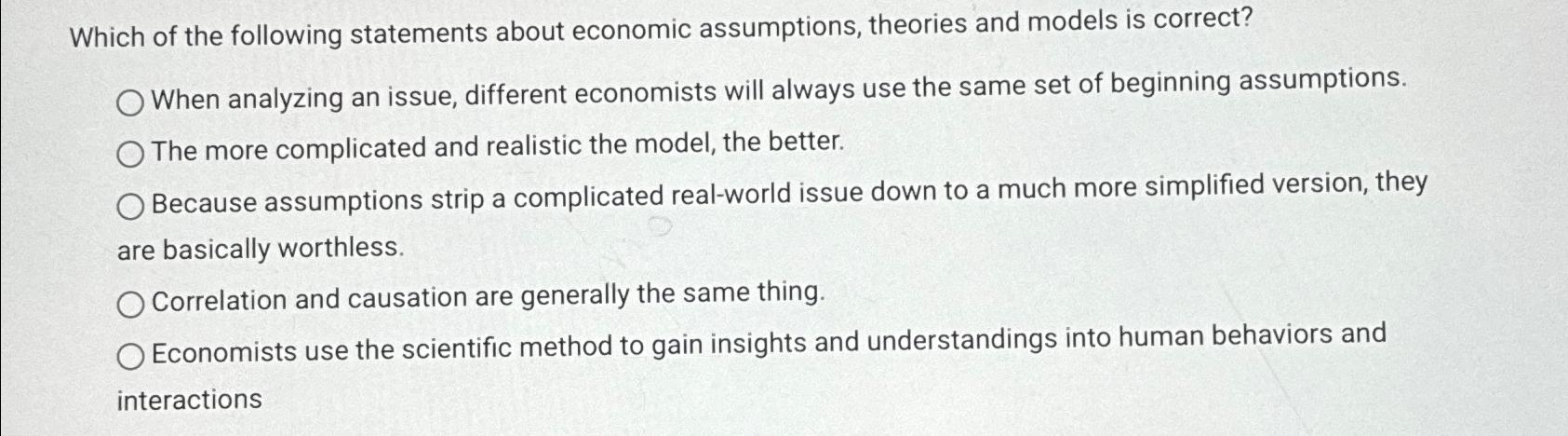 Solved Which of the following statements about economic | Chegg.com