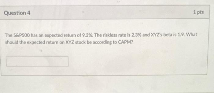 Solved Consider A Stock That Has A Correlation With The Chegg Com