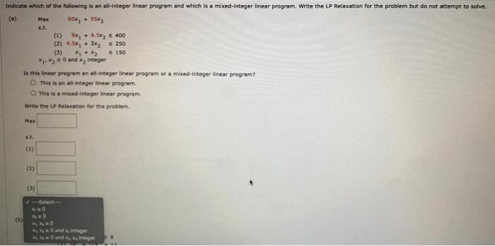 Solved Indicate which of the following is an all-integer | Chegg.com
