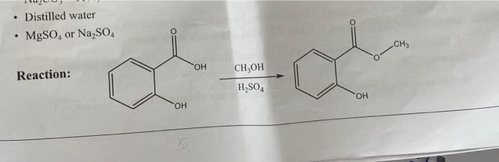 Solved - Distilled water - MgSO4 or Na2SO4 Reaction: | Chegg.com