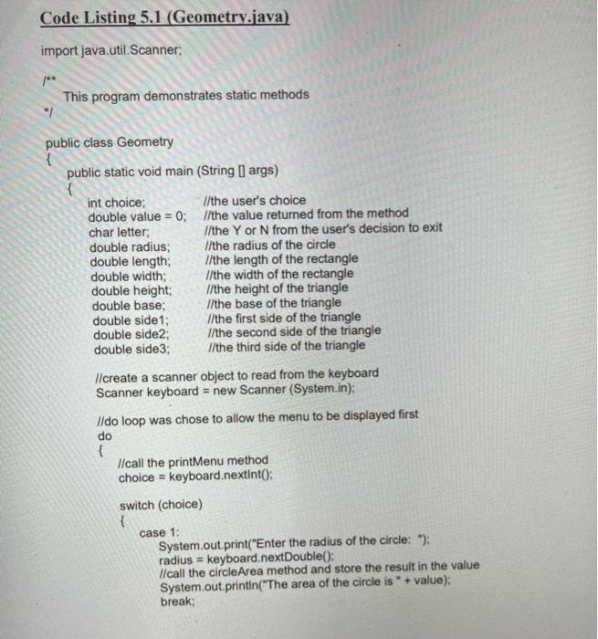 Solved Chapter 5 Lab Methods Lab Objectives . . Be able to | Chegg.com