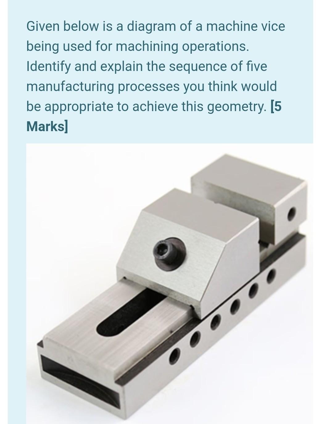 Solved Given below is a diagram of a machine vice being used | Chegg.com