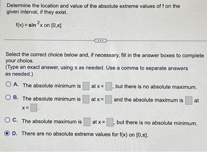 Solved Determine the location and value of the absolute | Chegg.com