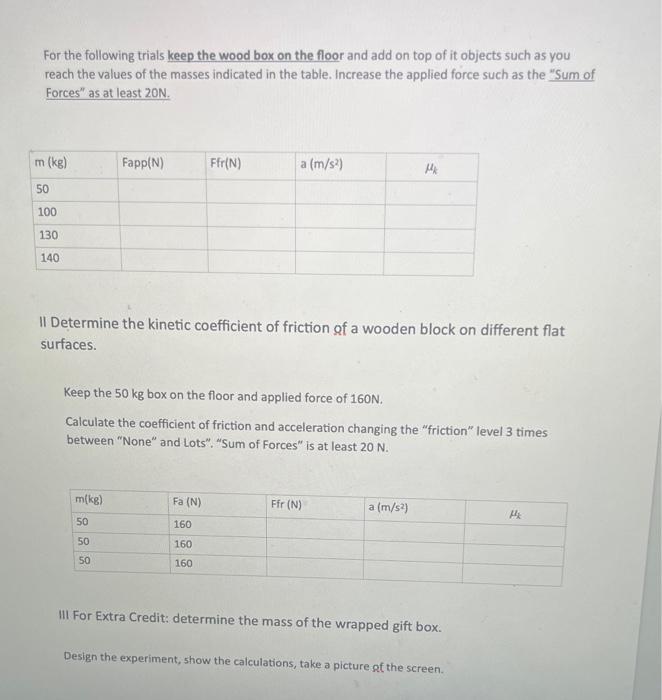 Solved I Determine the kinetic coefficient of friction of a | Chegg.com