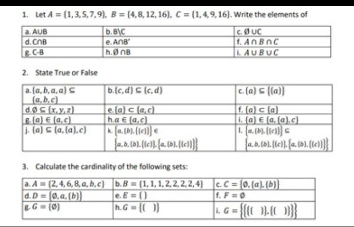 1 Let A 1 3 5 7 9 B 4 8 12 16 C Chegg Com