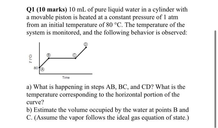 Solved Q1 (10 Marks) 10 ML Of Pure Liquid Water In A | Chegg.com