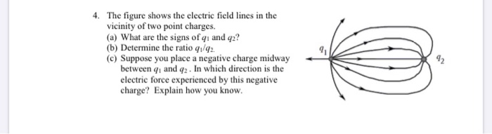 Solved 4. The figure shows the electric field lines in the | Chegg.com