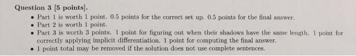 Solved Question 3 (5 points). • Part 1 is worth 1 point. 0.5 | Chegg.com
