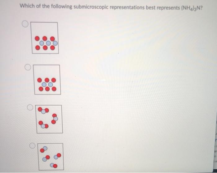 Solved Which Of The Following Submicroscopic Representations | Chegg.com