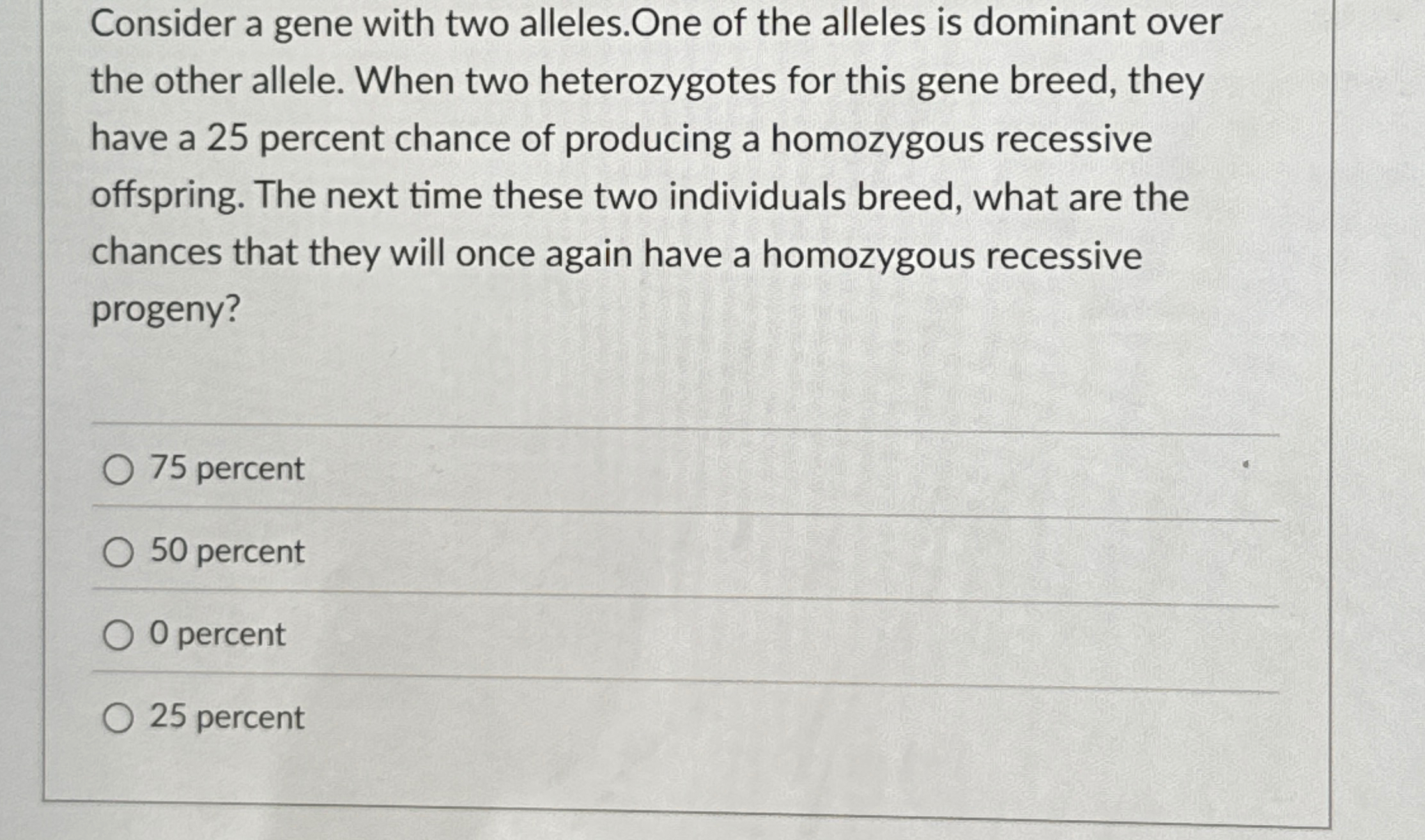 Solved Consider a gene with two alleles.One of the alleles | Chegg.com