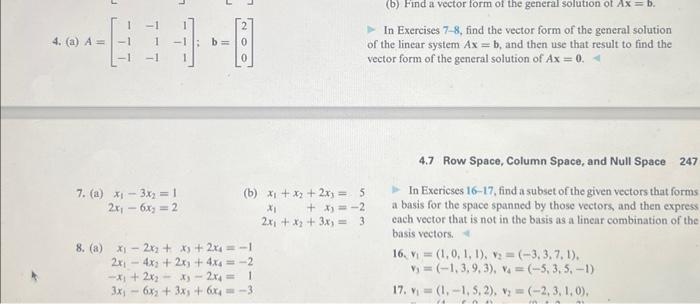 Solved A=⎣⎡1−1−1−11−11−11⎦⎤;b=⎣⎡200⎦⎤ In Exercises 7-8, Find | Chegg.com