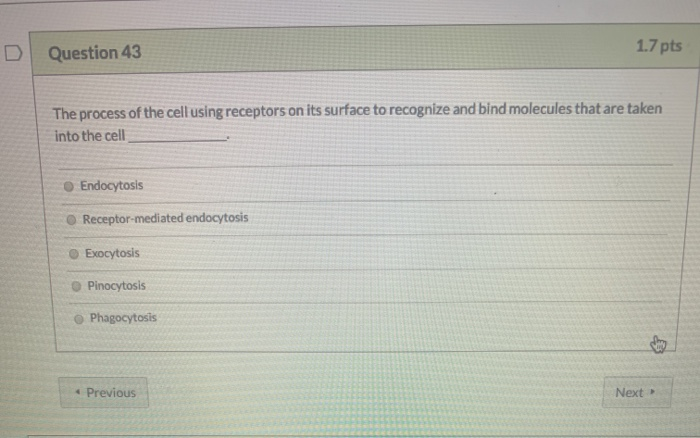 Question 43 1 7 Pts The Process Of The Cell Using Chegg Com
