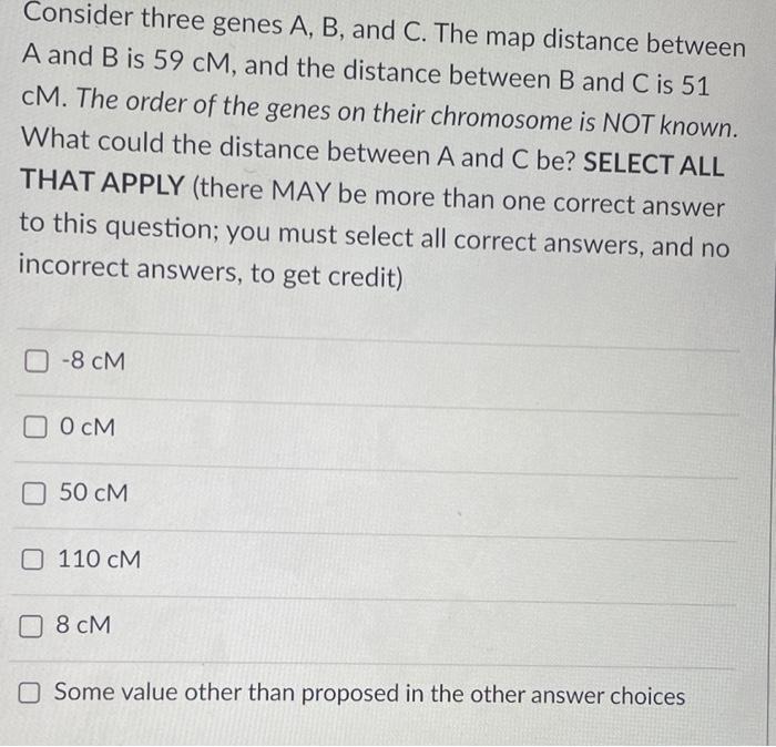 Solved Consider two genes A and B. If there are on average | Chegg.com