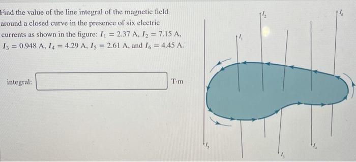 Solved Find the value of the line integral of the magnetic | Chegg.com