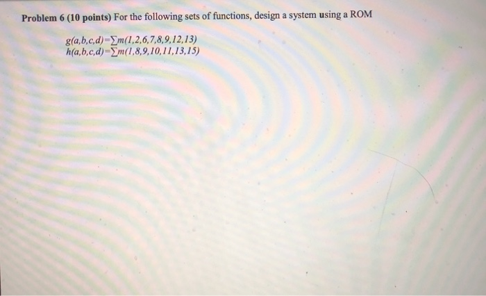 Solved Problem 6 (10 Points) For The Following Sets Of | Chegg.com