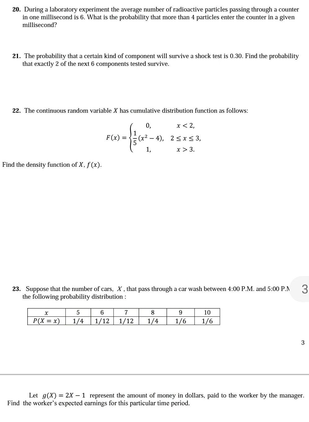 Solved 20. During a laboratory experiment the average number | Chegg.com