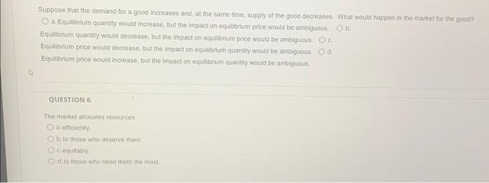 Solved Suppose that the demand for a good increases and, at | Chegg.com