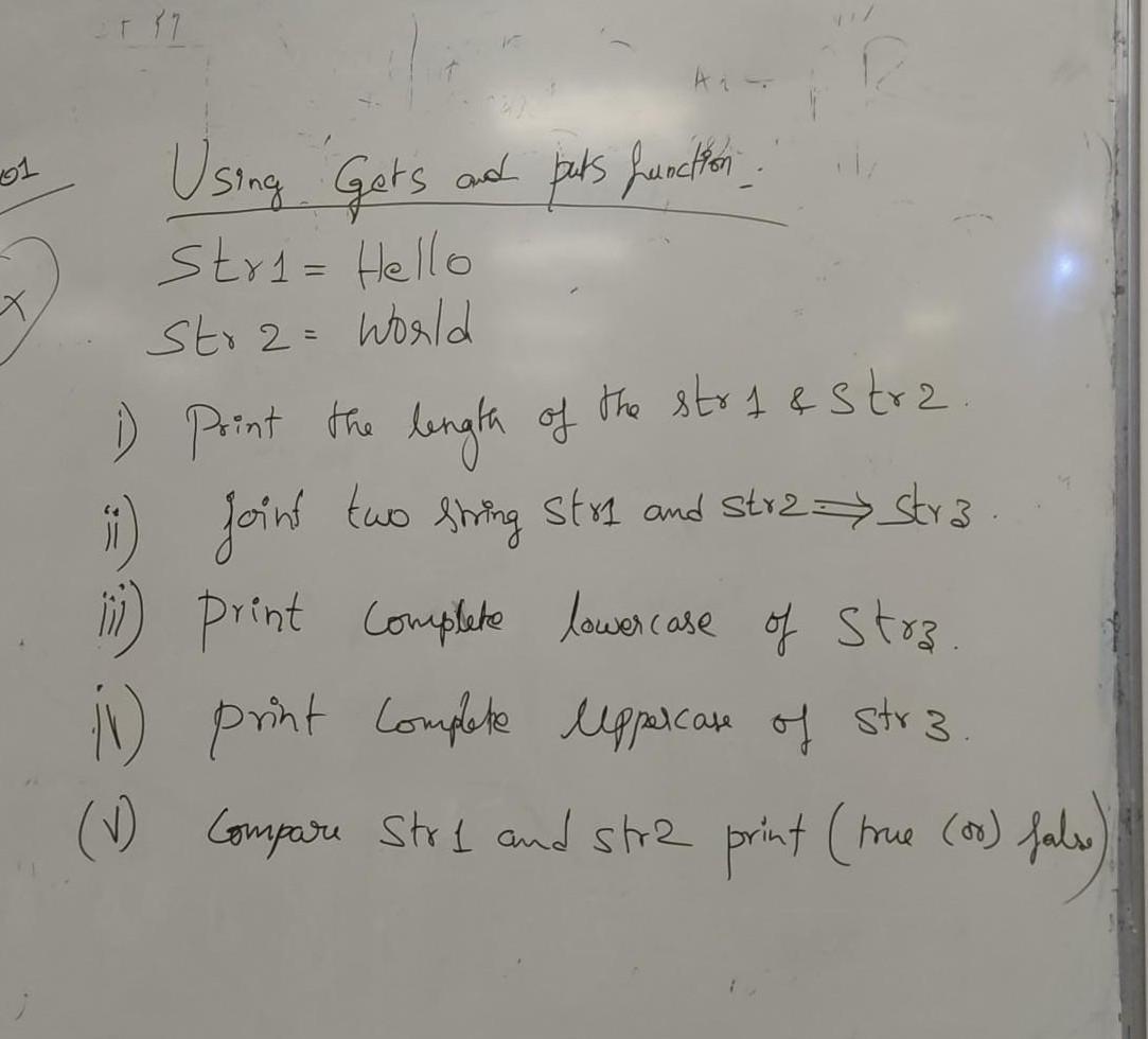 Solved Using. Gets and puts function. Str1 = Hello Str 2= | Chegg.com