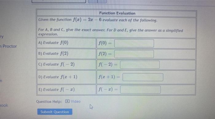 Solved Function Evaluation 6 evaluate each of the following. | Chegg.com