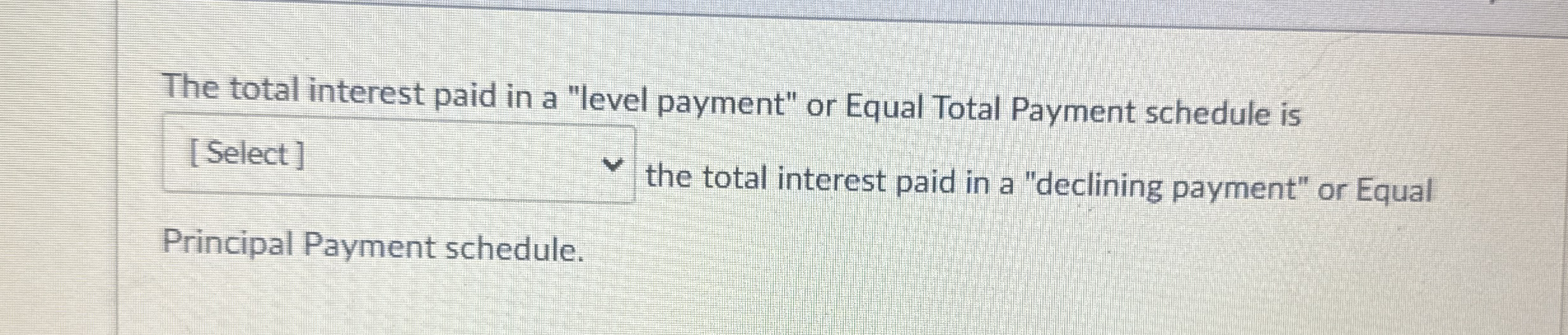 Solved The total interest paid in a 