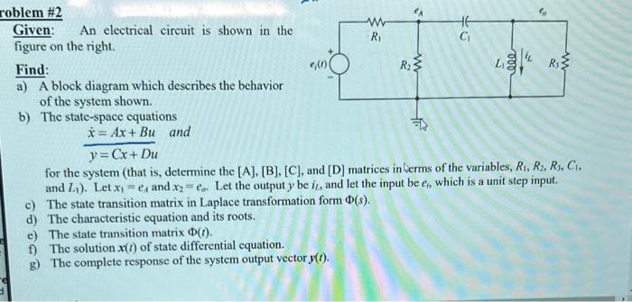Solved Given: An electrical circuit is shown in the figure | Chegg.com