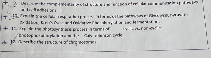 Solved 9. Describe the complementarity of structure and | Chegg.com