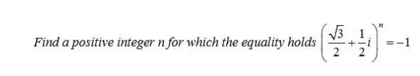 Solved Find a positive integer n for which the equality | Chegg.com