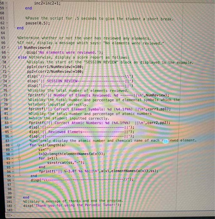 Solved I am running a MatLab program and keep getting this | Chegg.com
