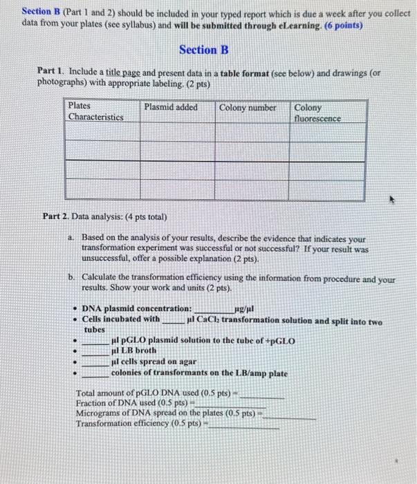 Solved Section B (Part 1 And 2) Should Be Included In Your | Chegg.com