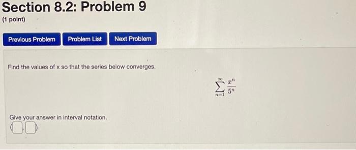 Solved Section 8.2: Problem 9 (1 point) Previous Problem | Chegg.com