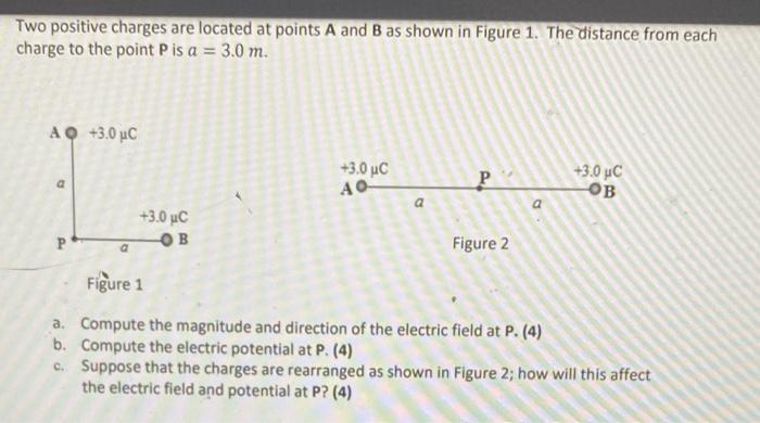 Solved Two positive charges are located at points A and B as | Chegg.com