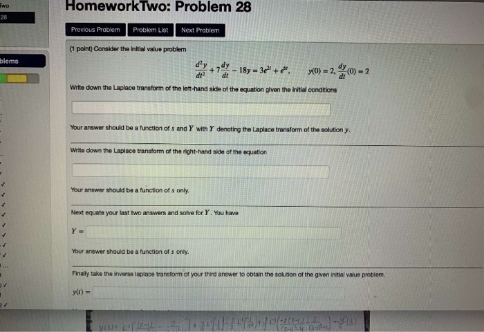 Solved Two Homework Two: Problem 28 28 Previous Problem | Chegg.com