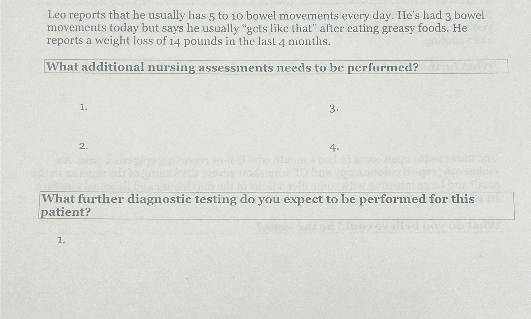 solved-leo-reports-that-he-usually-has-5-to-10-bowel-chegg