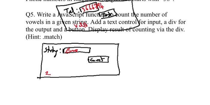 Solved Telinch Q5. Write a JavaScript functie dount the | Chegg.com