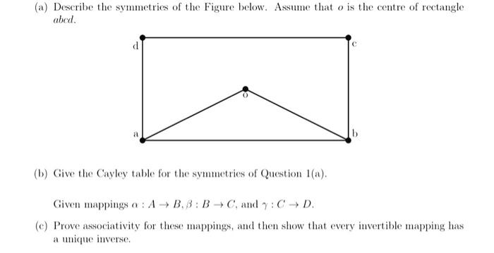 Solved (a) Describe The Symmetries Of The Figure Below. 