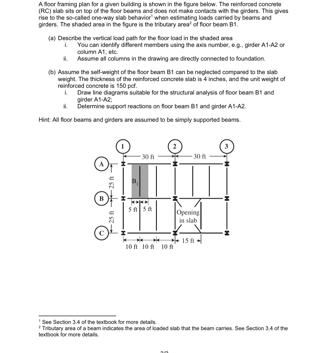 Solved A floor framing plan for a given building is shown in | Chegg.com