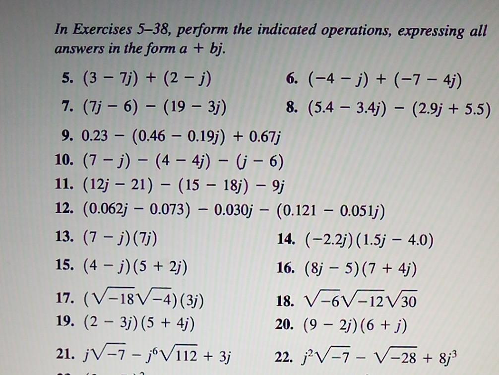 Solved In Exercises 9–26, perform the indicated operations | Chegg.com