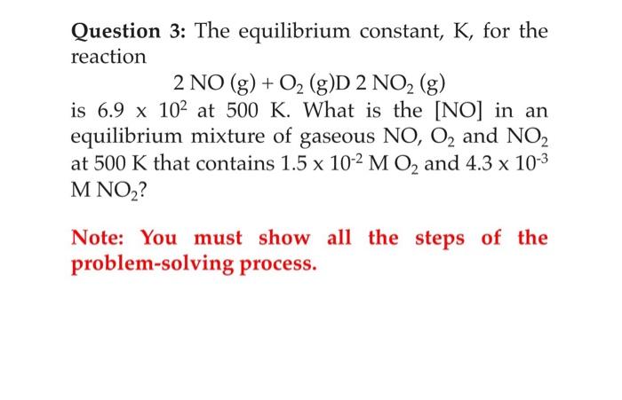 Solved Which of the Equilibrium Constant (K) versus