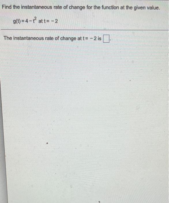 Instantaneous rate of change from a graph picture