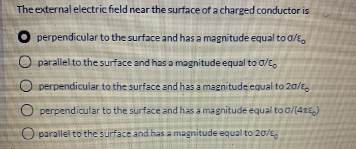Solved The external electric field near the surface of a | Chegg.com
