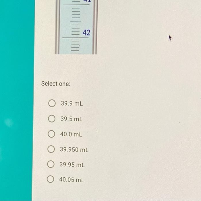 Solved What is the correct reading of the volume in the