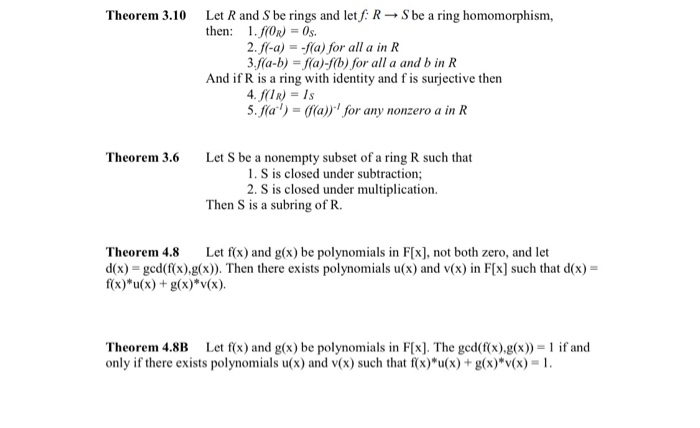 Solved 5 Let F Be A Field And Let F X G X And H X B Chegg Com