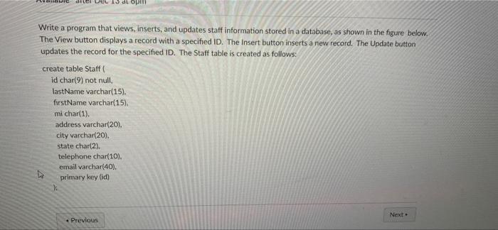 Solved die top Write a program that views, Inserts, and | Chegg.com