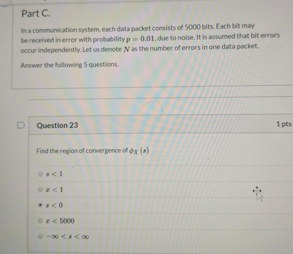 Solved Part C. In a communication system, each data packet | Chegg.com