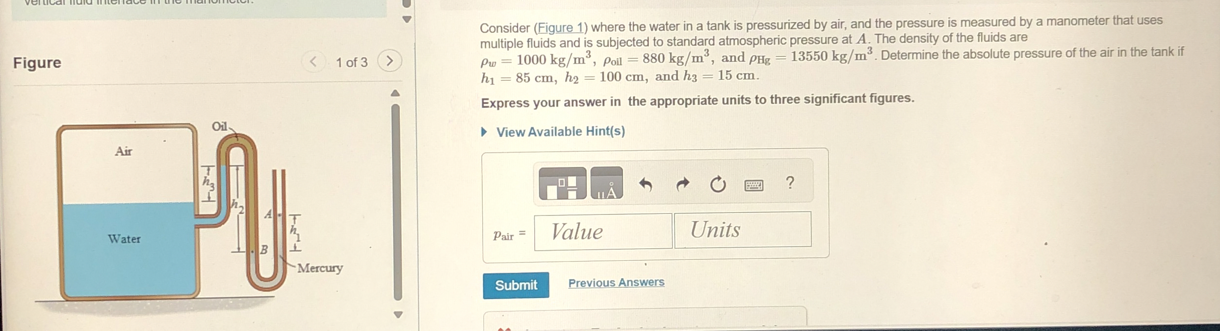 Solved Consider (Figure 1) ﻿where the water in a tank is | Chegg.com