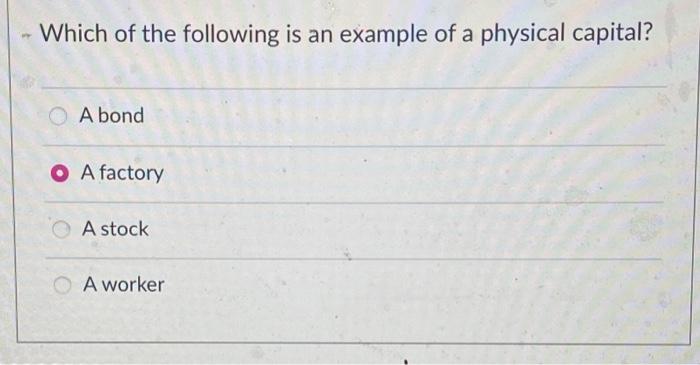 Solved Which of the following is an example of a physical | Chegg.com