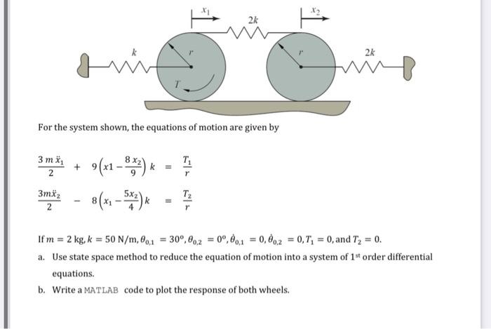Solved 2k 2k Quie For the system shown, the equations of | Chegg.com