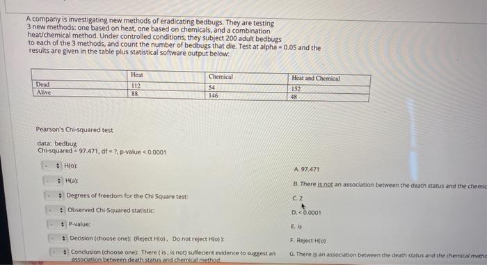 Solved A study investigated a possible relationship between | Chegg.com